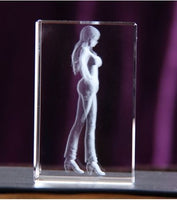One Piece Nami Action Figure  Engraving Crystal 3D LED Light Figure One Piece Nami Doll