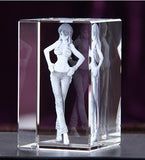 One Piece Nami Action Figure  Engraving Crystal 3D LED Light Figure One Piece Nami Doll