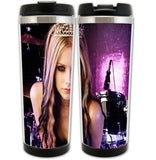 Avril Lavigne šálek Nerezová ocel 400ml Kávový šálek Čaj Avril Lavigne Beer Stein Dárky k narozeninám Vánoční dárky