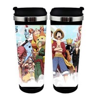 One piece Cup Stainless Steel 400ml Coffee Tea Cup One piece Beer Stein Birthday Gifts Christmas Gifts