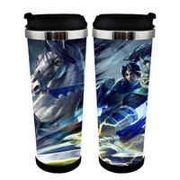 Anime League of Legends LoL Jinx šálek Nerezová ocel 400ml Kávový šálek LoL Pivo Stein Dárky k narozeninám Vánoční dárky