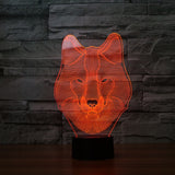 Stolní LED lampa Wolf 3D Illusion Led Stolní lampa se změnou barvy 7 barev Wolf Art Deco Speciální dárky