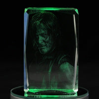 The Walking Dead Daryl Dixon Engraving Crystal 3D LED Light Figure The Walking Dead Doll