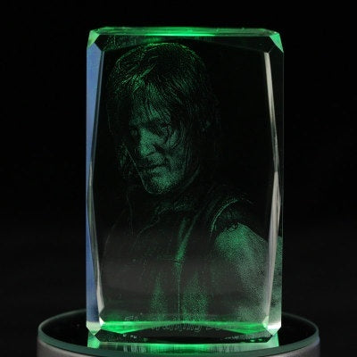 The Walking Dead Daryl Dixon Engraving Crystal 3D LED Light Figure The Walking Dead Doll