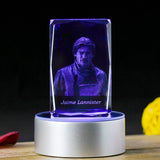 Game of Thrones Jaime Lannister Engraving Crystal 3D LED Light Figure Game of Thrones Doll