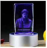 Game of Thrones Jaime Lannister Engraving Crystal 3D LED Light Figure Game of Thrones Doll