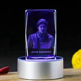 Game of Thrones Jaime Lannister Engraving Crystal 3D LED Light Figure Game of Thrones Doll