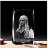 Game of Thrones Daenerys Targaryen Engraving Crystal 3D LED Light Figure Game of Thrones Doll