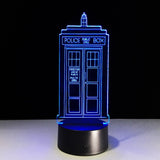 DOCTOR WHO 3D ইলিউশন LED টেবিল ল্যাম্প 7 রঙ পরিবর্তন LED ডেস্ক লাইট ল্যাম্প DOCTOR WHO উপহার