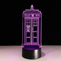 DOCTOR WHO 3D ইলিউশন LED টেবিল ল্যাম্প 7 রঙ পরিবর্তন LED ডেস্ক লাইট ল্যাম্প DOCTOR WHO উপহার