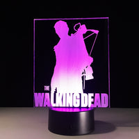 The Walking Dead Daryl Dixon 3D Illusion Led stolní lampa 7 změn barvy LED stolní lampa The Walking Dead Gifts