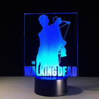 The Walking Dead Daryl Dixon 3D Illusion Led stolní lampa 7 změn barvy LED stolní lampa The Walking Dead Gifts