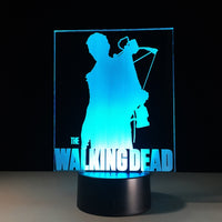 The Walking Dead Daryl Dixon 3D Illusion Led Table Lamp 7 Color Change LED Desk Light Lamp The Walking Dead Gifts