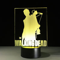 The Walking Dead Daryl Dixon 3D Illusion Led stolní lampa 7 změn barvy LED stolní lampa The Walking Dead Gifts