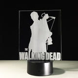 The Walking Dead Daryl Dixon 3D Illusion Led stolní lampa 7 změn barvy LED stolní lampa The Walking Dead Gifts