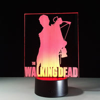 The Walking Dead Daryl Dixon 3D Illusion Led stolní lampa 7 změn barvy LED stolní lampa The Walking Dead Gifts