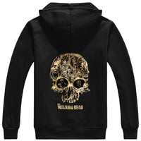 The Walking Dead Skull Unisex Zipper Hooded Cardigan Sweater,Stree Fashion Sports Coat The Walking Dead Cool Hoodie Sweater Coat