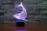 The dolphins 3D Illusion Led Table Lamp 7 Color Change LED Desk Light Lamp dolphins Art Deco Birthday Gifts Christmas Gifts
