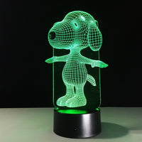 Snoopy 3D Illusion Led Table Lamp 7 Color Change LED Desk Light Lamp Snoopy Birthday Gifts Christmas Gifts