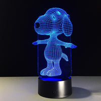 Snoopy 3D Illusion Led Table Lamp 7 Color Change LED Desk Light Lamp Snoopy Birthday Gifts Christmas Gifts