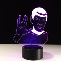 Star Trek SPORCK 3D Illusion Led Table Lamp 7 Color Change LED Desk Light Lamp SPORCK Birthday Gifts Christmas Gifts