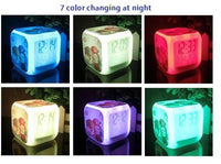 Kingdom Hearts LED Colorful Lights Creative Small Alarm Clock Room Bedroom Kingdom Hearts Clock Children Gift