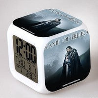 Game of Thrones LED Colorful Lights Creative Small Alarm Clock Room Bedroom Game of Thrones Clock Birthday Gifts Christmas Gifts