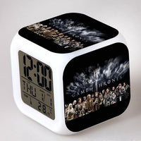 Game of Thrones LED Colorful Lights Creative Small Alarm Clock Room Bedroom Game of Thrones Clock Birthday Gifts Christmas Gifts