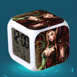 World of Warcraft  LED Colorful Lights Creative Small Alarm Clock Room Bedroom World of Warcraft Clock Birthday Gifts Christmas Gifts