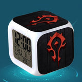 World of Warcraft  LED Colorful Lights Creative Small Alarm Clock Room Bedroom World of Warcraft Clock Birthday Gifts Christmas Gifts