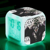 Batman Joker  LED Colorful Lights Creative Small Alarm Clock Room Bedroom Batman Clock Birthday Gifts Christmas Gifts