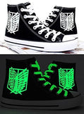Unisex Attack on Titan Canvas Shoes Luminous Shoes High Tops Lighted Sneakers Attack on Titan Birthday Gifts Christmas Gifts