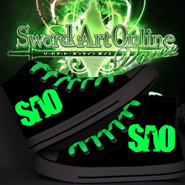 Unisex Sword Art Online Canvas Shoes Luminous Shoes High Tops Lighted Sneakers Sword Art Online SAO Birthday Gifts Christmas Gifts