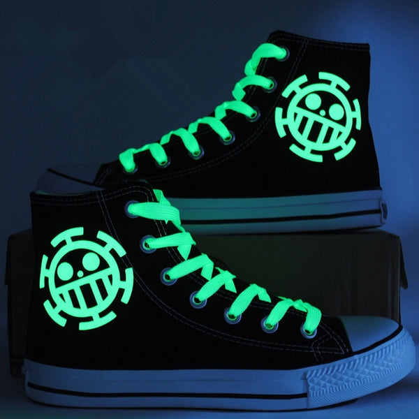 Unisex One Piece Canvas Shoes Luminous Shoes High Tops Lighted Sneakers One Piece Birthday Gifts Christmas Gifts