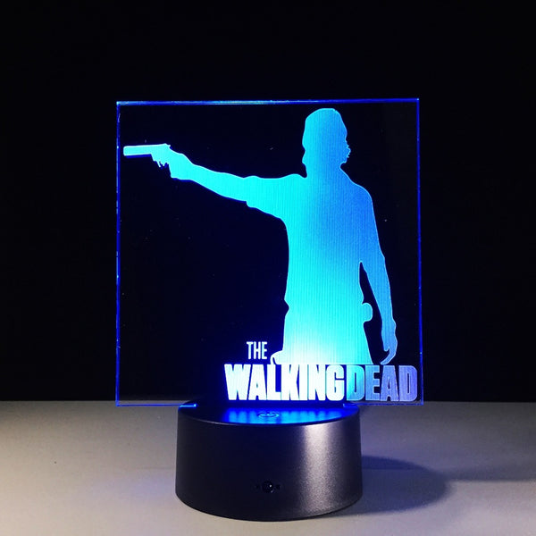 The Walking Dead Rick Grimes 3D Illusion Led stolní lampa 7 změn barvy LED stolní lampa The Walking Dead Figurky Dárky k narozeninám Vánoční dárky