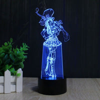 League of Legends Caitlyn The Sheriff of Piltover 3D led lampa LED stolní lampa League of Legends dárky Dárky k narozeninám Vánoční dárky
