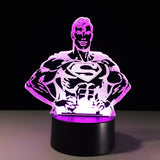 Superman 3D Illusion Led Table Lamp 7 Color Change LED Desk Light Lamp