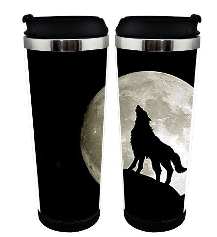 Wolf under Moon  Cup Stainless Steel 400ml Coffee Tea Cup Wolf Beer Stein Wolf Decor Birthday Gifts Christmas Gifts
