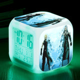 Final Fantasy Cloud Strife LED Colorful Lights Creative Small Alarm Clock Room Bedroom Final Fantasy Clock Birthday Gifts Christmas Gifts