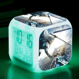 Final Fantasy Cloud Strife LED Colorful Lights Creative Small Alarm Clock Room Bedroom Final Fantasy Clock Birthday Gifts Christmas Gifts