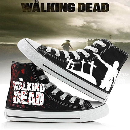 The Walking Dead Shoes High Top Luminous Canvas Shoes Unisex Skateboard Shoes Lighted Sneakers Sports Shoes Birthday Gifts Christmas Gifts