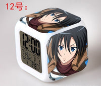 Animation Attack On Titan LED Colorful Lights Creative Small Alarm Clock Bedroom Clock Birthday Gifts Christmas Gifts