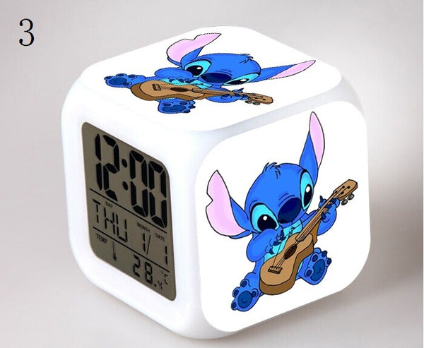 Lilo & Stitch Design Personalised LED Cube Digital Alarm Clock