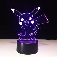 Pokemon Pikachu 3D Illusion Led Table Lamp 7 Color Change LED Desk Light Lamp Pikachu Gifts Birthday Gifts Christmas Gifts