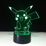 Pokemon Pikachu 3D Illusion Led Table Lamp 7 Color Change LED Desk Light Lamp Pikachu Gifts Birthday Gifts Christmas Gifts