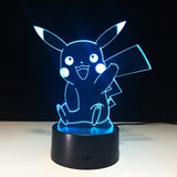 Pokemon Pikachu 3D Illusion Led Table Lamp 7 Color Change LED Desk Light Lamp Pikachu Gifts Birthday Gifts Christmas Gifts