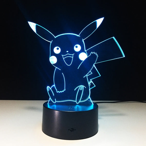 Pokemon Pikachu 3D Illusion Led stolní lampa 7 barevných změn LED stolní lampa Pikachu Dárky k narozeninám Vánoční dárky