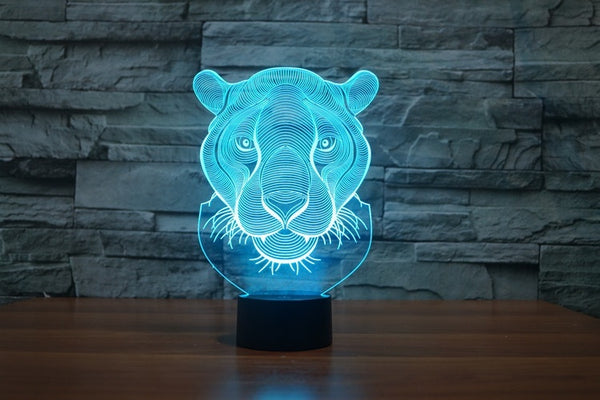 Lion 3D Illusion Led Table Lamp 7 Color Change LED Desk Light Lamp Lion Beast Gifts Birthday Gifts Christmas Gifts