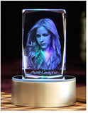 Avril Lavigne Engraving Crystal 3D LED Light Figure Avril Lavigne Doll Birthday Gifts Christmas Gifts