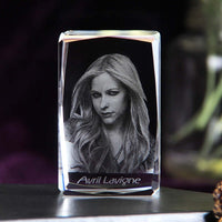 Avril Lavigne Engraving Crystal 3D LED Light Figure Avril Lavigne Doll Birthday Gifts Christmas Gifts